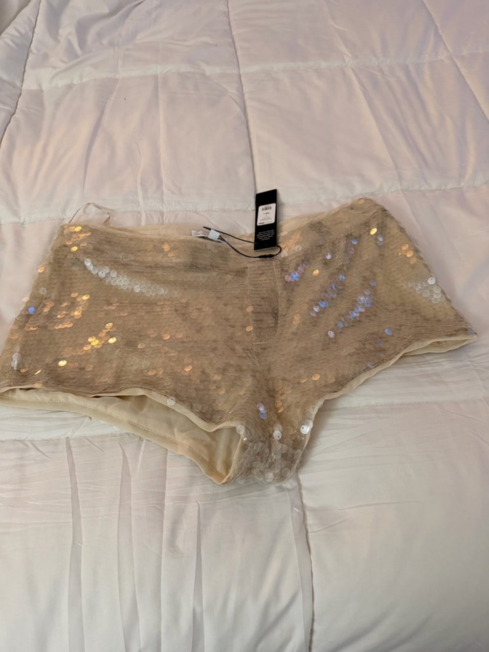 Fashion Nova Sequin Lace Boyshorts - Nude